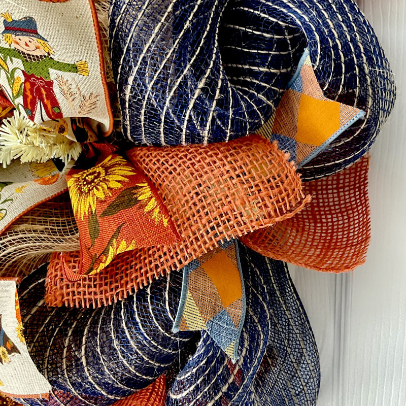 Autumn or Harvest Wreath Welcome Autumn Scarecrow Handmade