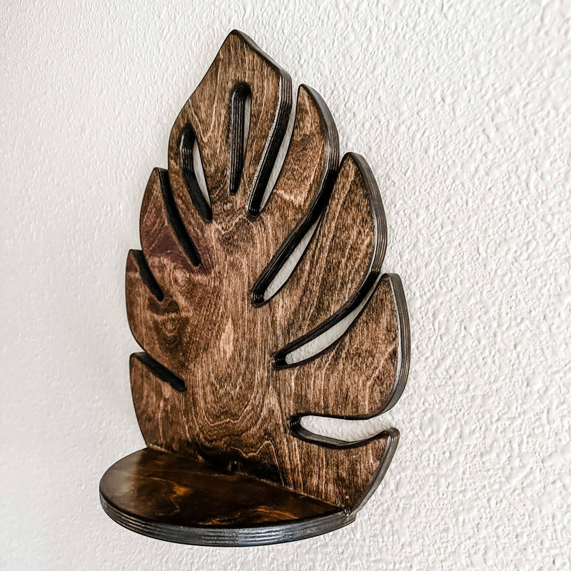 Étagère murale en bois massif Addora Birch, Brun