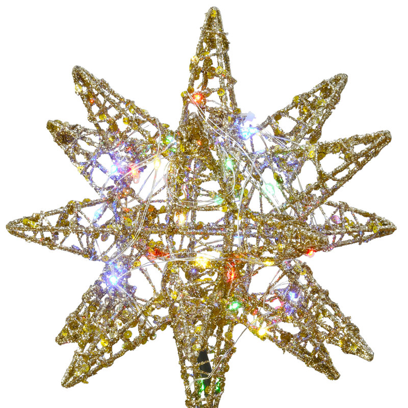 The Holiday Aisle® 14.5" Falling Star Tree Top for Artificial Trees with Dual Color Lights