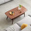 Table basse en chêne massif avec rangement double couche - couleur noyer, 39,4 po-313320392