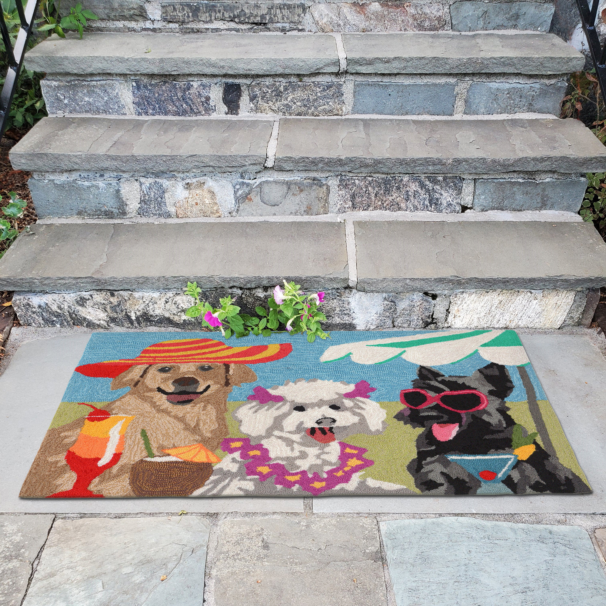 DBK Transitional Rugs Frontporch Sassy Lassies Indoor/Outdoor Rug ...
