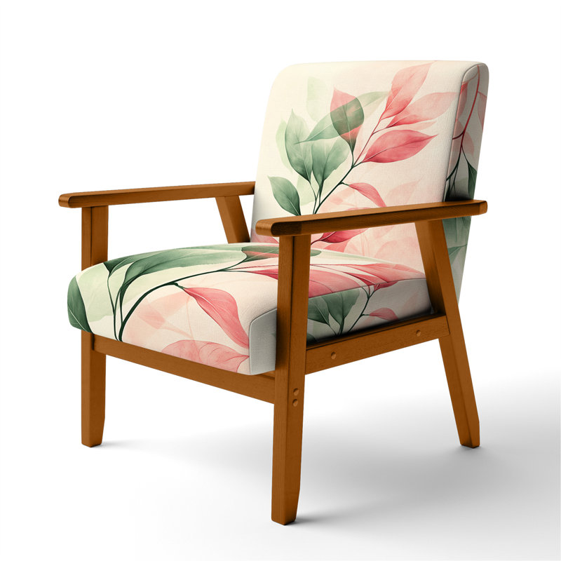 Chaise avec accoudoirs Abstract Botanicals, Brown Square Arms