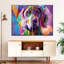 Weimaraner, reproduction multicolore sur toile multicolore abstraite-93062145
