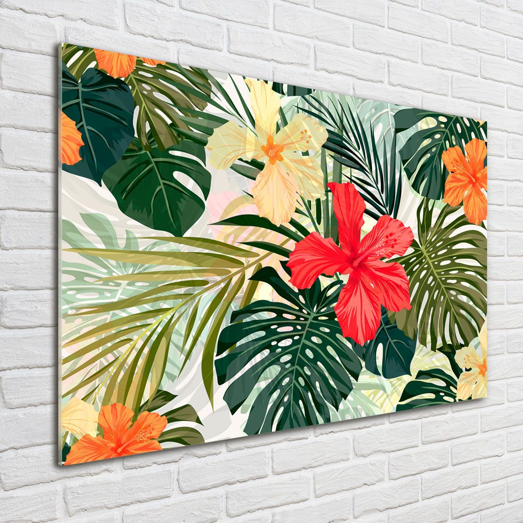 Hawaiian Flowers - Unframed Art Prints on Glass