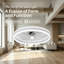 Ventilateur de plafond à cage, lampe de ventilateur d'intérieur à profil bas, luminaire à DEL à intensité variable, flux d'air réversible, conception de moteur à courant continu silencieux-130187101