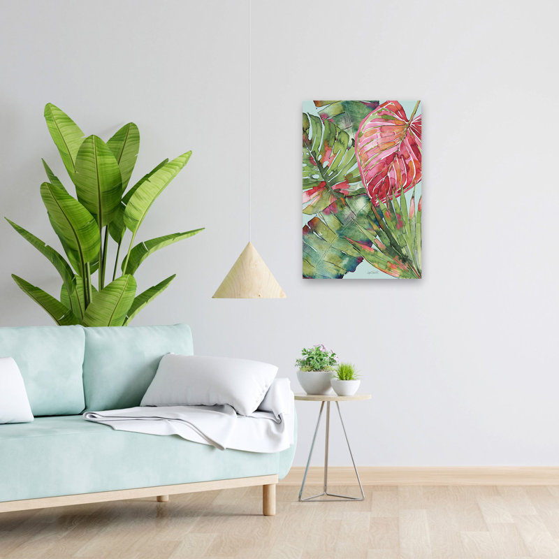 Palm Springs IX - Blue Green Leaf Palm Art, 24" H x 16" W