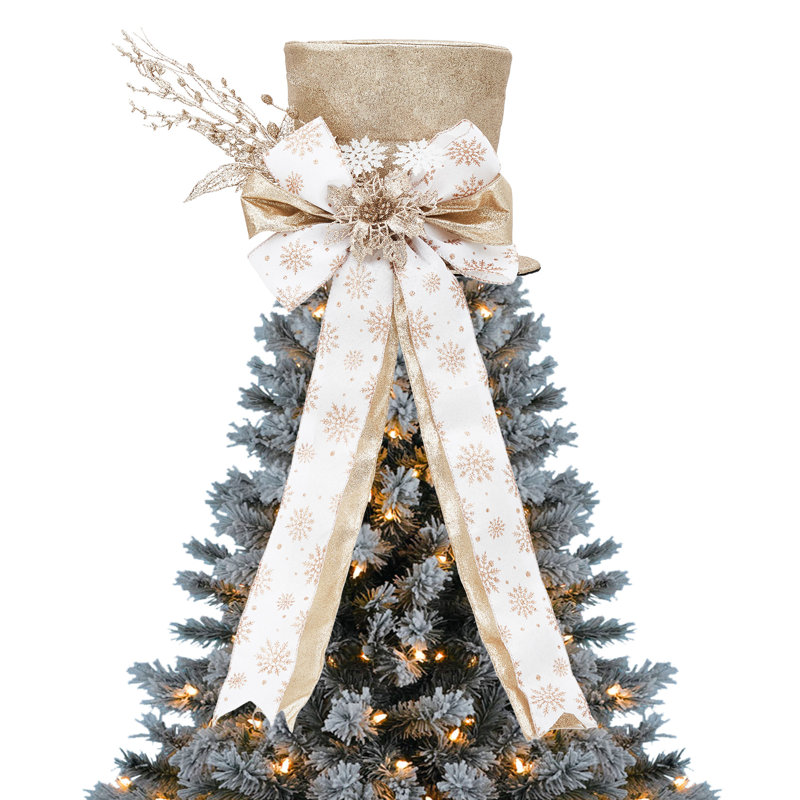 Nœud d'arbre de Noël scintillant scintillant, Beige