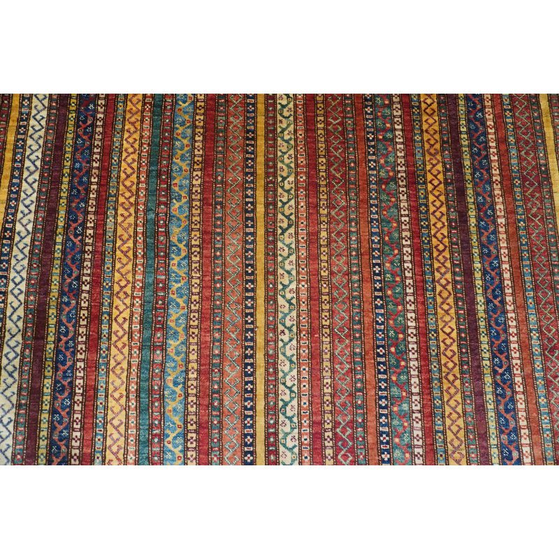 Aryana Wool Striped Area Rug in Red