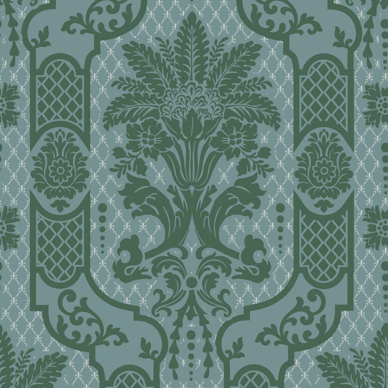 Columnar Bloom - Blue Jade Wallpaper