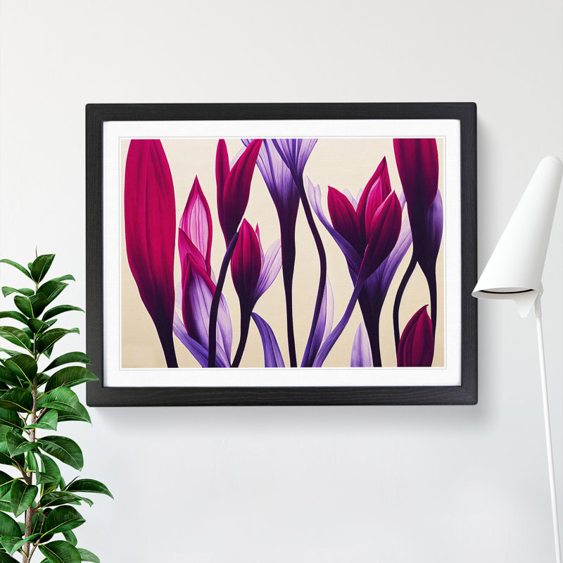 Sublime Flowers - Single Picture Frame Print, Black Framed, 46cm H x 64cm W x 2cm D