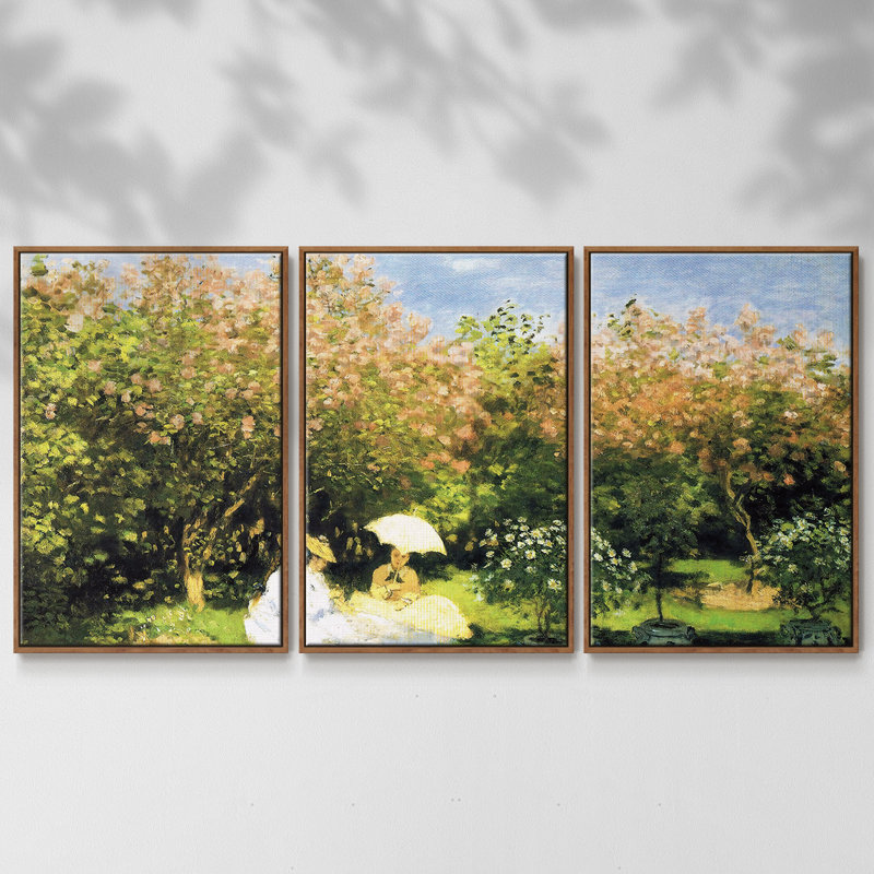 Le jardin, 1872 3 pièces, Noyer, H 24 po x l 48 po x P 2 po