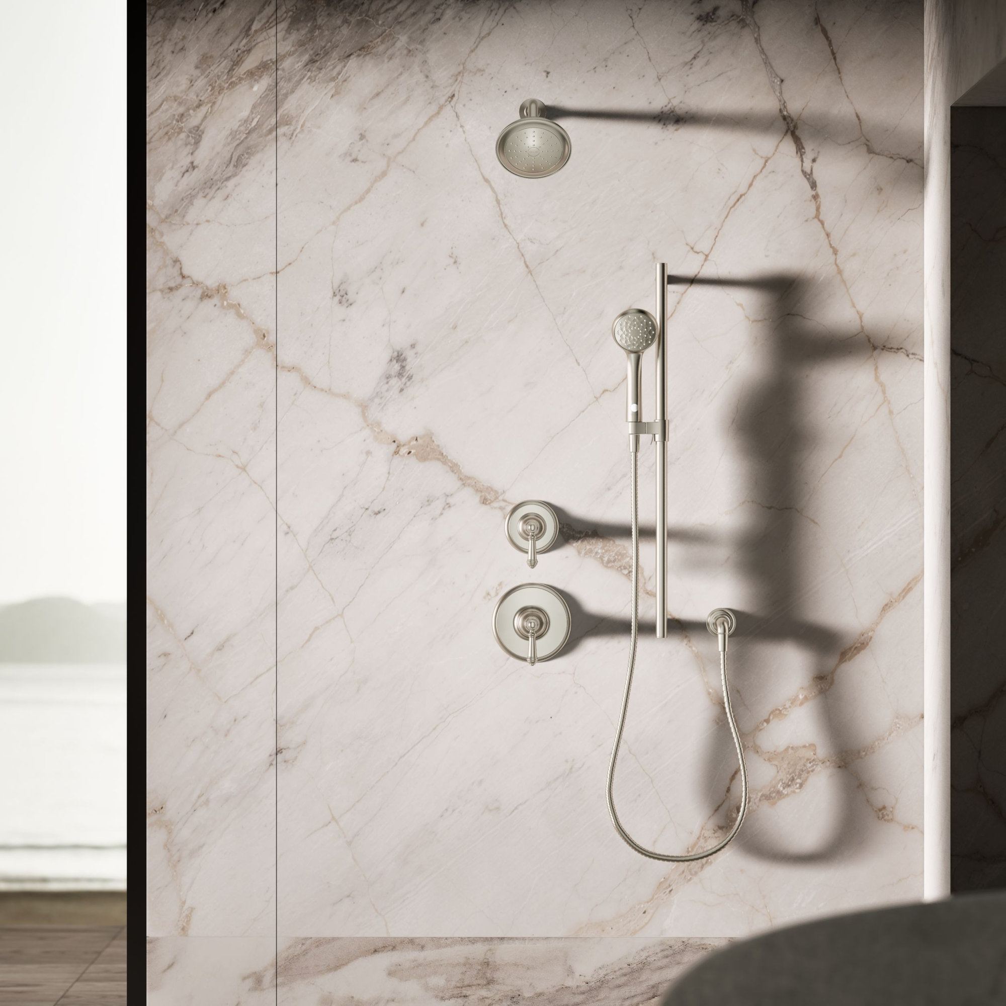 Awaken B90 with Eco-Boost Technology Full Handheld Shower Head, Vibrant Brushed Nickel