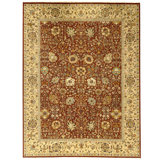 Hand Knotted Area Rug in Red And Gold