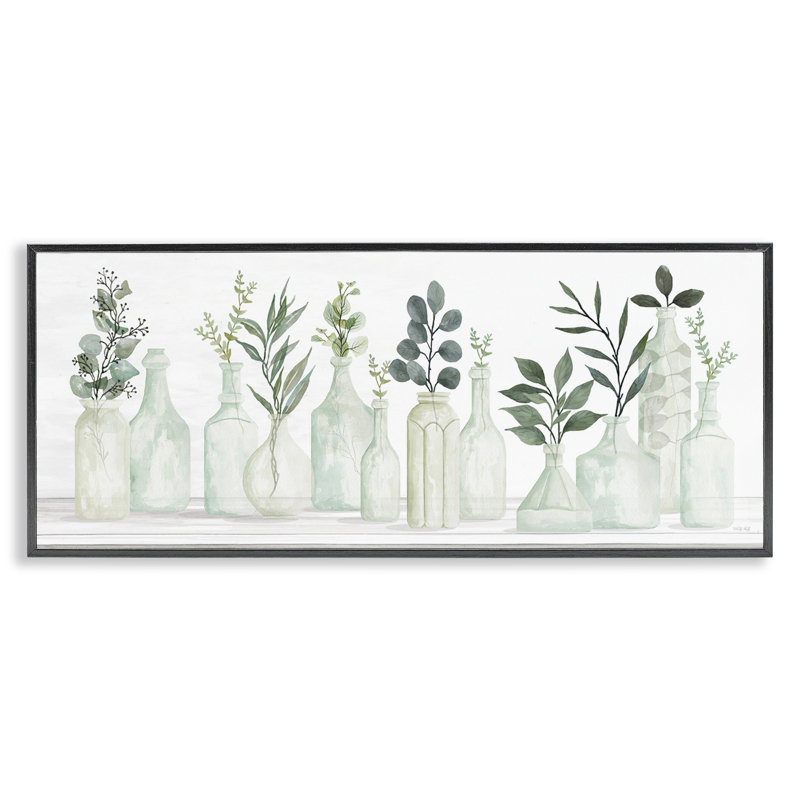 Art de pots à herbes de campagne par Cindy Jacobs bg-130, H 10 po x l 24 po, Giclée encadrée noir minuit