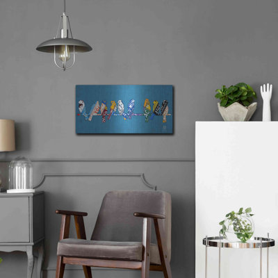 Art mural en métal luxueux «Birds On A Wire» par Design Turnpike, 48 po x 24 po