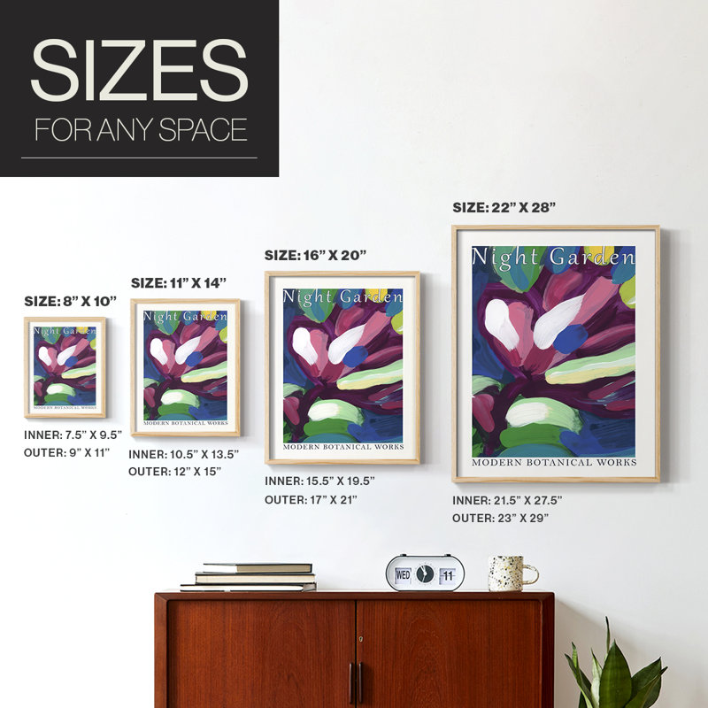 "Night Garden Exposition Posters IV", Naturel, H 11 po x l 9 po