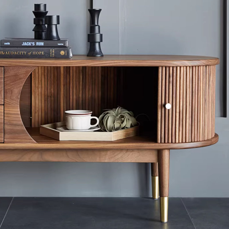 Meuble télé en bois de frêne massif, H 19,68 po x L 70,86 po x l 15,74 po