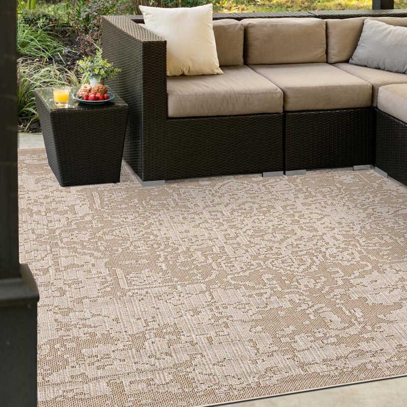 Tapis d'extérieur traditionnel, Carré 7 pi 10 po