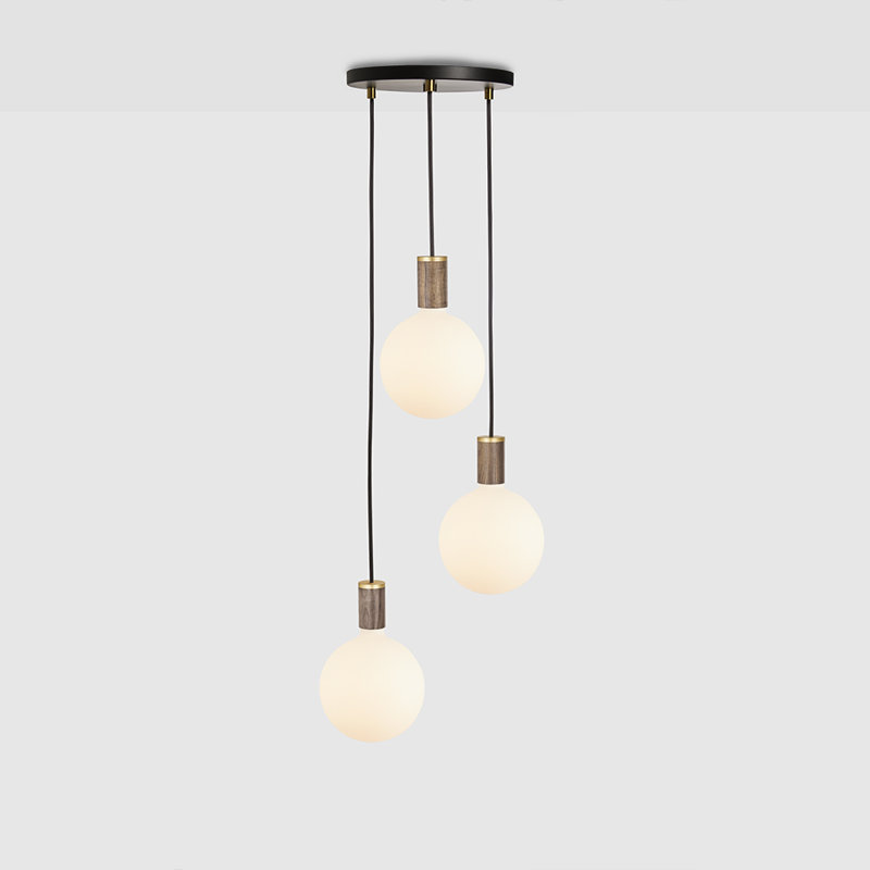 Sphere IV 3 - Light Cluster Pendant, Walnut