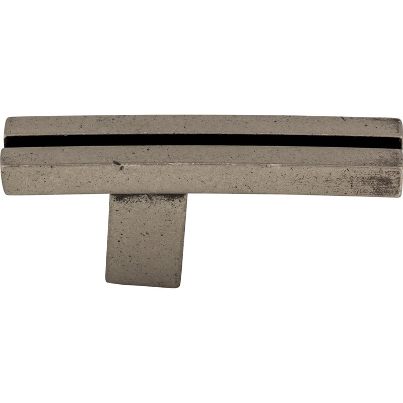Inset Rail 2 5/8" Length Geometric Knob, Pewter Antique