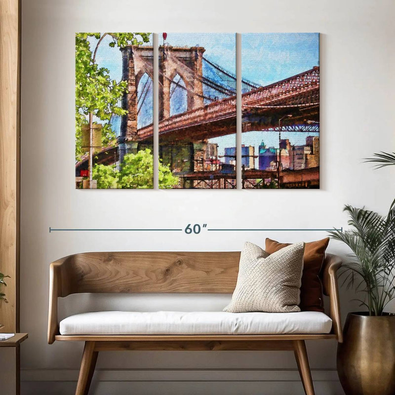 Nicci Brooklyn Bridge Calm Skyline, 32" H x 50" W