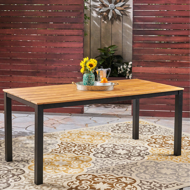 Fashionable Wood Outdoor Table With Iron Construction, 70.15" X 34" 30 And Console Table, Deep Wide 30" H