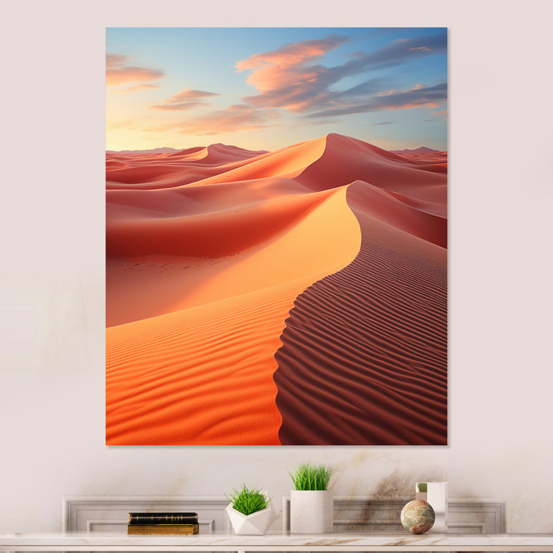 Désert Glamis Sand Dunes I - désert, art mural en métal, salon, H 20 po x l 12 po x P 1 po