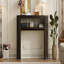 Console rustique, pieds cannelés, placage de frêne pour le vestibule - espresso