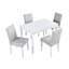 Ensemble 5 pièces de table de salle à manger en bois, table rectangulaire avec décoration en cristal et 4 chaises rembourrées