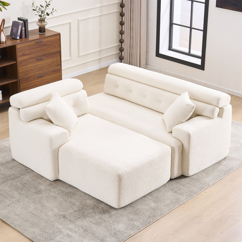 Canapé modulaire convertible LY-022, Blanc antique