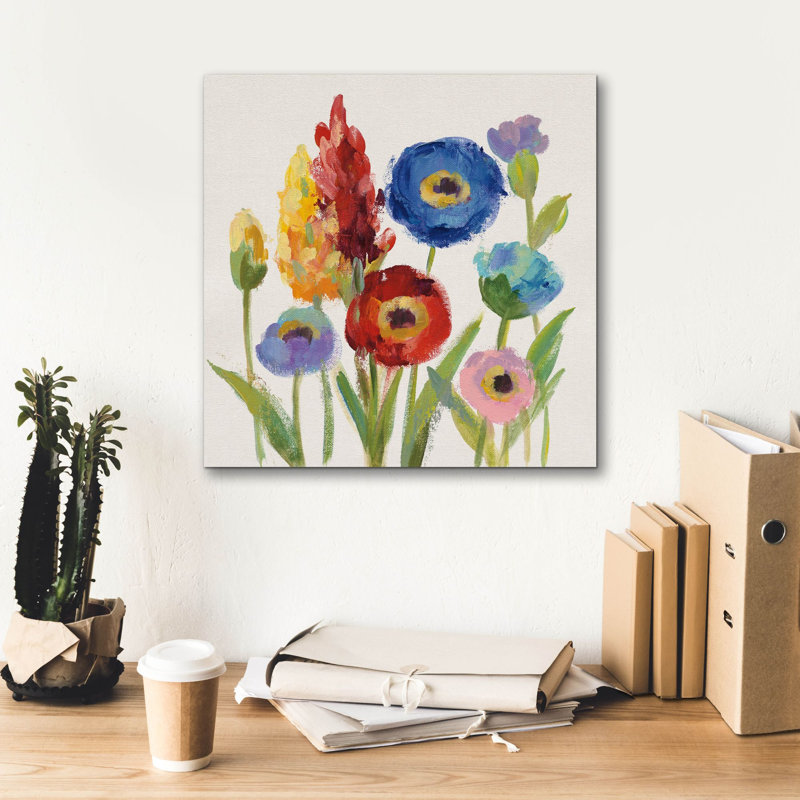 «Wild Garden I» par Silvia Vassileva, art mural sur toile, H 18 po x l 18 po x P 0,5 po