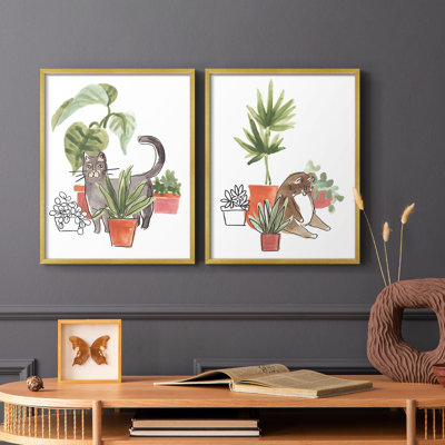 PurrfectPlantsI-Premium Framed Print -Ready to Hang - No Nails Required - No Nails Required