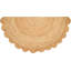 Half Hand-Woven Jute Rug - Braided Scalloped Border | 22x42" Natural | Living Room/Kitchen Decor