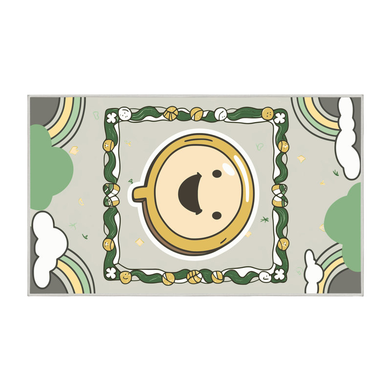 The Holiday Aisle® Washable Saint Patrick's Day Clover Leprechaun Holiday Rug, Rectangle 3' x 5'