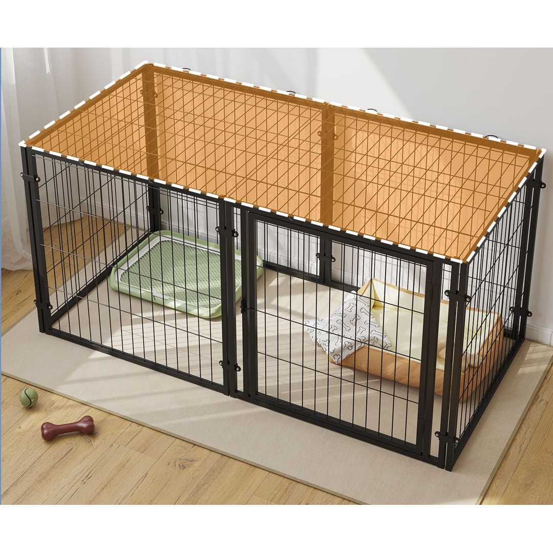 Heavy Duty Large Dog Crate, 48" Dog Kennel For Small Medium Dogs,Puppy Dog Playpen, Pet Cage, Pet Playpen, Indoor Outdoor-Black