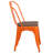 Ketchum Clear Coated Metal Stackable Chair with Wood Seat-1835193509