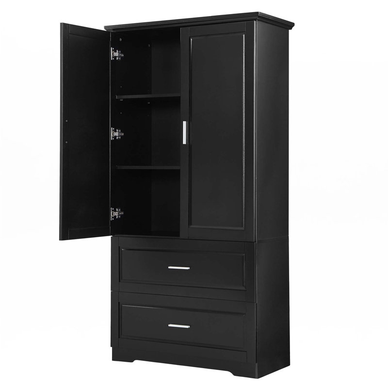 Tall Bathroom Storage Cabinet, Black