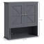 Armoire de salle de bain murale grise avec tablettes réglables pour armoire de rangement organisée grise