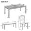 Ensemble de table de salle à manger extensible avec 4 chaises rembourrées et 1 banc, motif brossé rustique pour des sièges polyvalents-557669779