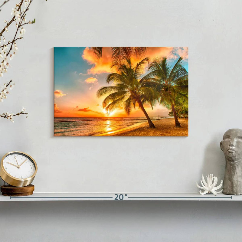 Gillard Golden Barbados Beach Sunset, 8" H x 12" W