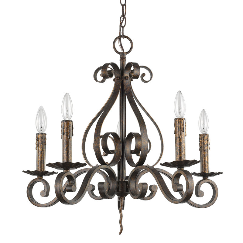 Lustree 5 lumières façon bougie/classique Hendrickson
