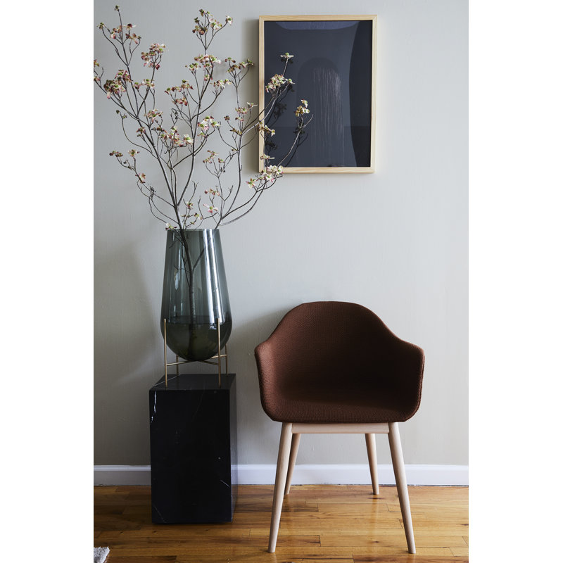 Plinth End Table, 20.1" H x 11.8" W x 11.8" D, Black Marquina