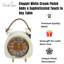 Traditional Metal Quartz Movement / Crystal Tabletop Clock Cream