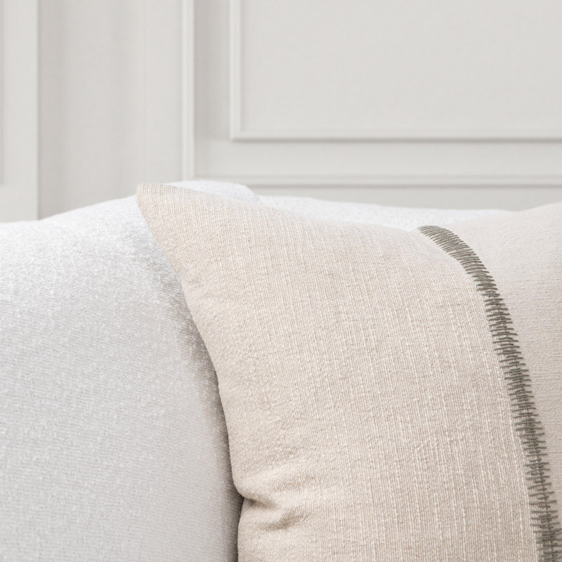 Nisha Linen Blend Throw Pillow, Natural/Dry Sage