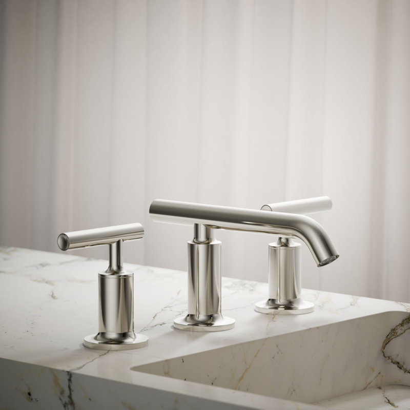 Purist Widespread Bathroom Faucet with Drain Assembly, Vibrant Polished Nickel