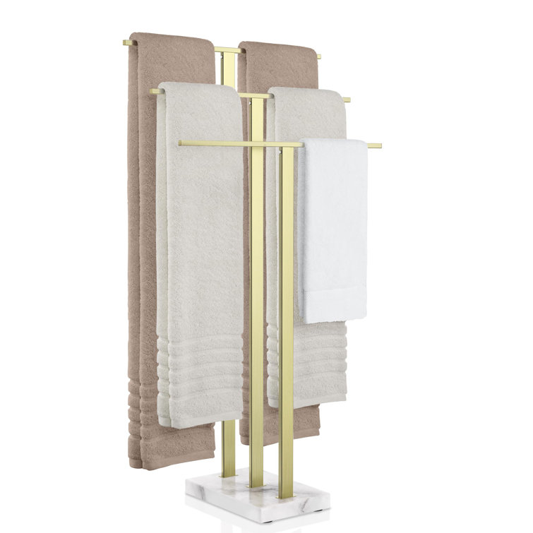 Standing Towel Rack 3-Tier With Marble Base