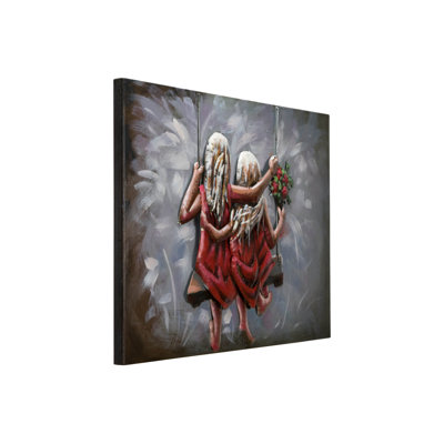 Handmade Traditional Characters Wall Decor on Metal