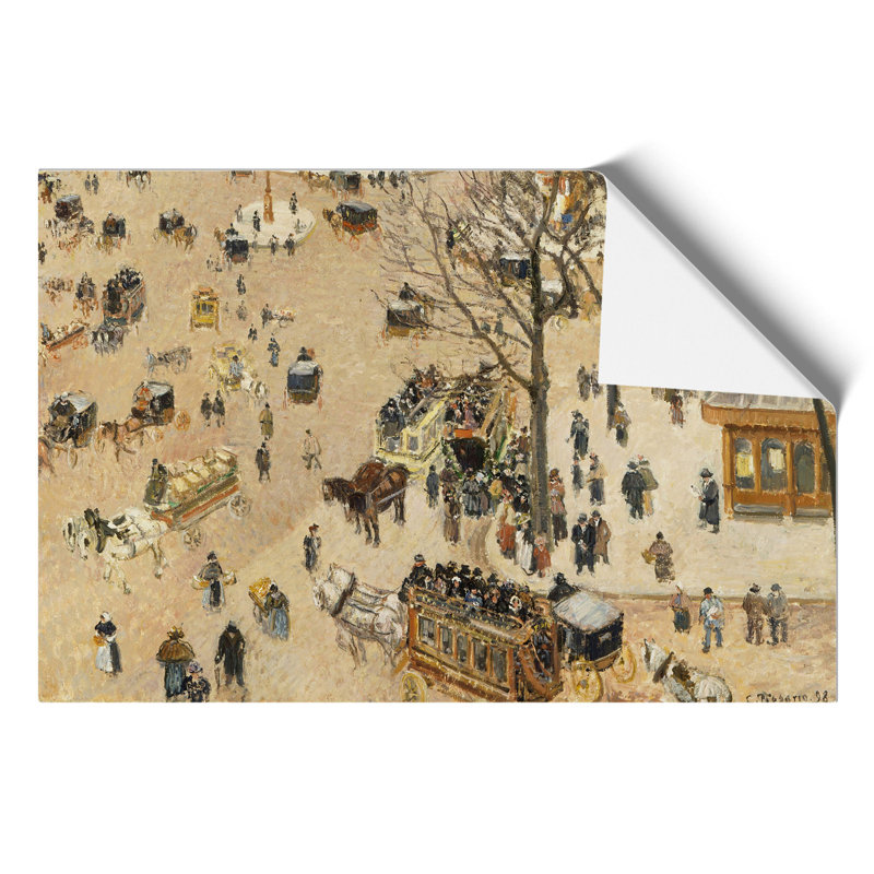 Theatre Place by Camille Pissarro - No Frame Painting, 42cm H x 59cm W x 0.1cm D