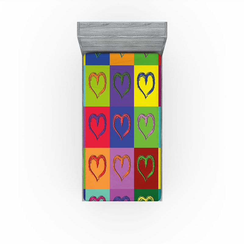 Multicolore Ambesonne, Drap-housse de taille simple