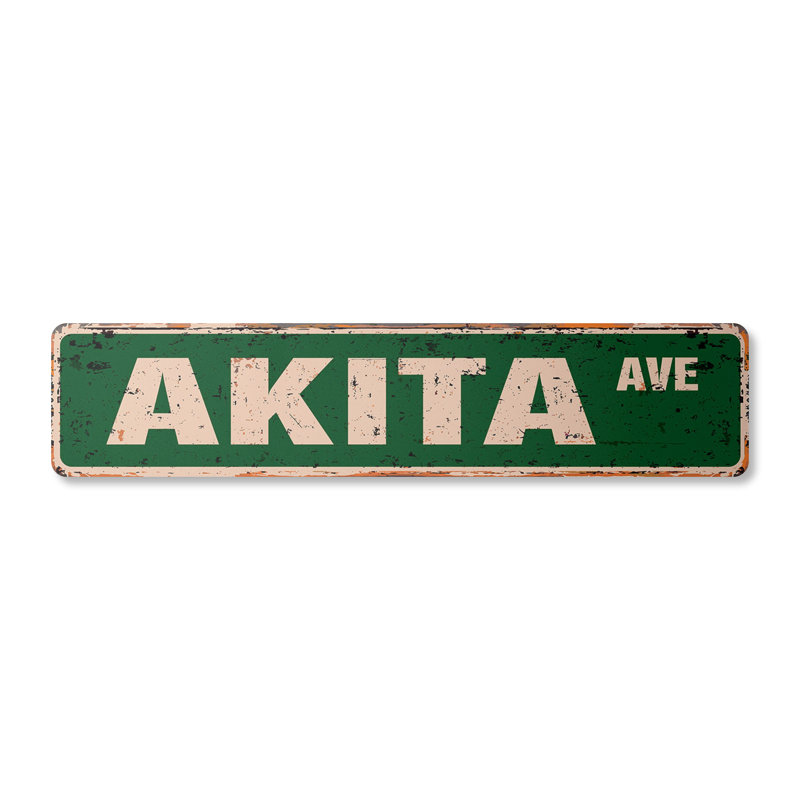 Plaque de rue Akita en plastique robuste 4 po x 18 po